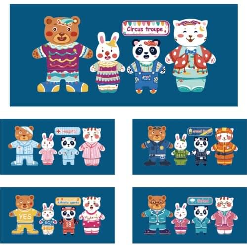 Baby Puzzles Educational Toys Little Bear Magnetic Jigsaw Changing Clothes Kids Childrens early Montessori Learning Gift
