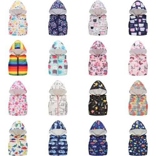 Autumn Winter Girls Boys Casual Vest Jacket Children Outerwear Coats for Girls Vest Baby Down Vest Sleeveless Kids Warm Jacket