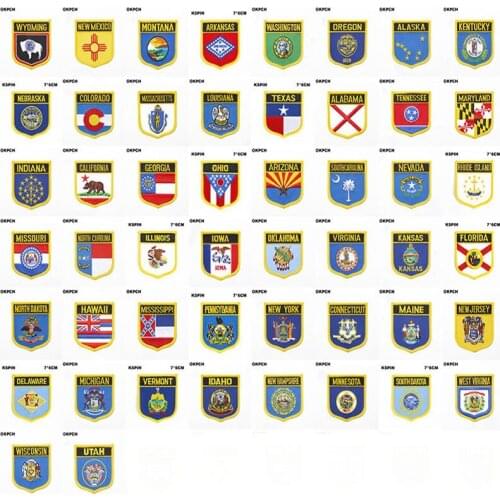 U.S.A Shield Shape Flag patches embroidered flag patches national flag patches for clothing DIY Decoration