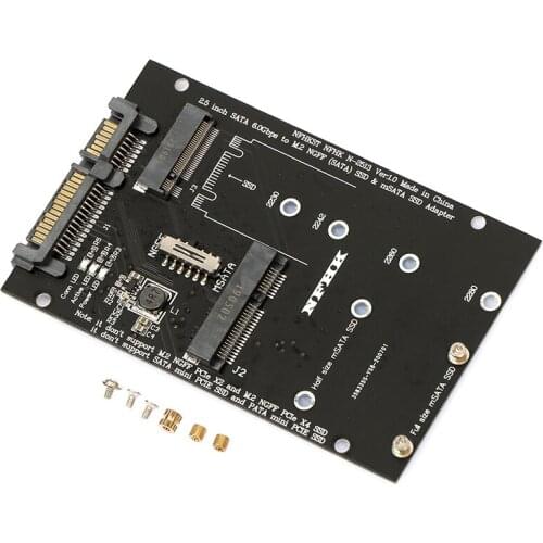M.2 NGFF MSATA SSD To 2.5” SATA 3.0 Adapter 2 In 1 Converter Card For PC Laptop