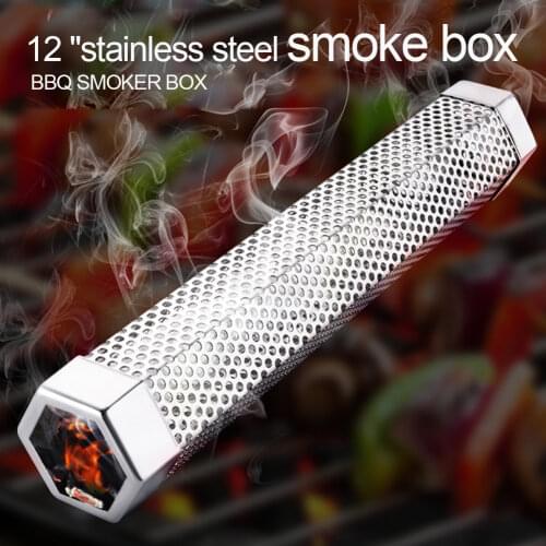 BBQ Stainless Steel Perforated Mesh Smoker Tube Filter Gadget Hot Cold Smoking Hexagon BBQ Tube