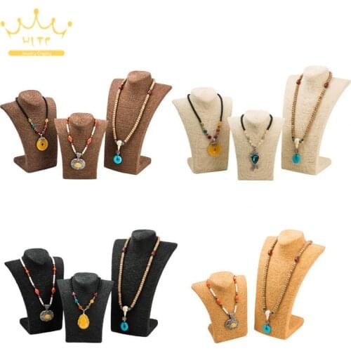 Hemp Rope Necklace Display Stand Holder Nice New Design Necklace Hanger High Quality Jewelry Display Bust Model Rack