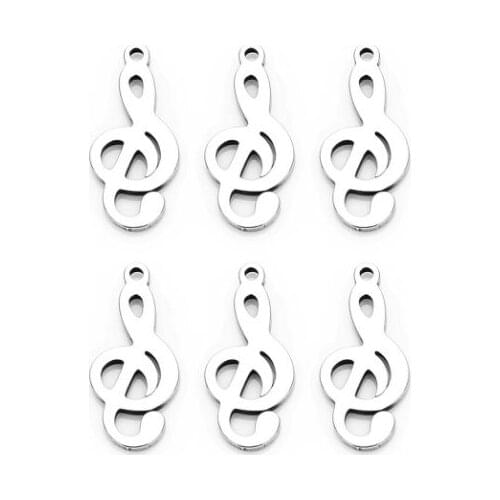 20pcs/lot 7X15.7mm musical note stainless steel Connector Metal Alloy Pendant For DIY bracelet Jewelry Making fg4sd