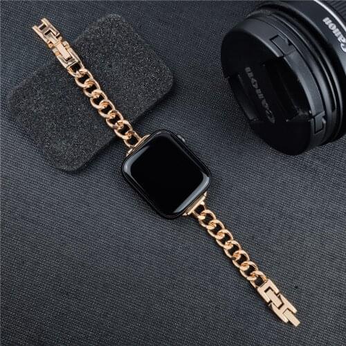 Cowboy Stainless Steel Band for Apple Watch 6 SE Bands 40mm 38mm 44mm 42mm Women Metal Chain Bracelet for iWatch 5 4 3 2 1 Strap