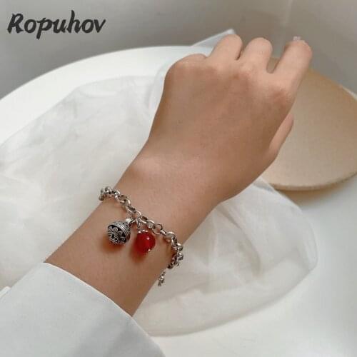 Ropuhov 2021 New 925 Silver Pendant Natural Reddish Pearl Korean Bracelet Female Luxury Niche Ins Design Sense Mori Hand Jewelry