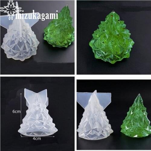 UV Resin Jewelry Liquid Silicone Mold 3D Christmas Trees Resin Molds For Jewelry Pine Cone Night Light Mold Epoxy Resin Molds