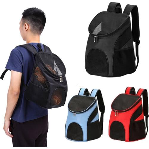 Foldable Dog Backpack outdoors Travel Carrier Breathable Mesh Cat Backpacks Portable Zipper nylon For Bag Small Pets Handbag