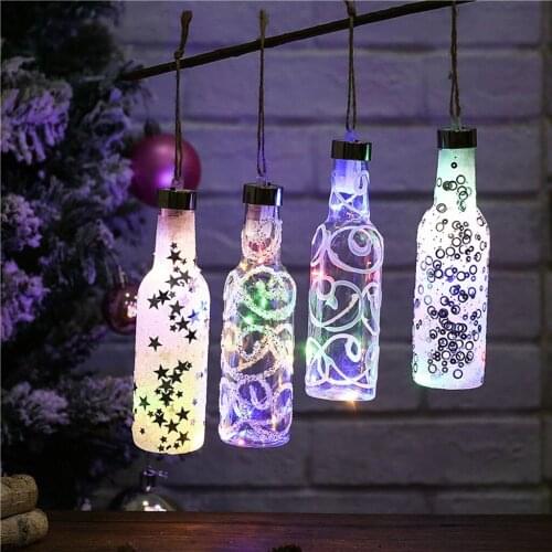 Glowing Small Wine Bottle Christmas Tree Decoration Pendant Diy For Decor Glow In The Dark Luminous Party Kid Gift #WT
