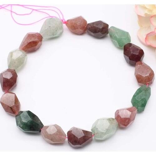 23x18mm natural irregular red green Strawberry Quartz Loose beads 15.5"