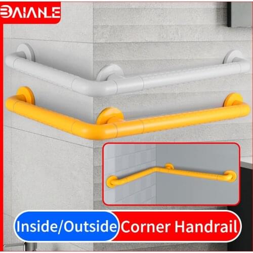 Corner Handrail Stainless Steel Bathroom Shower Grab Bars for Elderly Disabled Anti-slip Bathtub Assist Safety Handle Wall Mount