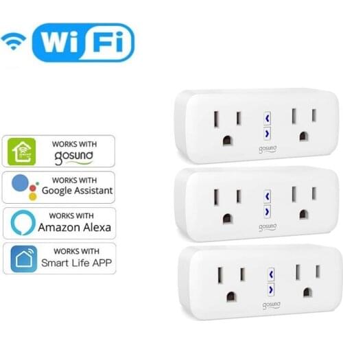 WiFi Gosund 2in1 Smart Plug 10A US Outlet Electrical Socket Smart Life App Control Home Device Works With Alexa Google Home