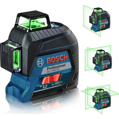 Bosch 12 Lines 3D Cross Line Laser Level Green Laser Beam Line Self-Leveling 360 Vertical & Horizontal Cross Super Powerful