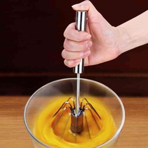 Rotate Hand Egg Beater Semi-automatic Mixer 304 Stainless Self Turning Steel Whisk Cream Stirring Hand Blender Egg Kitchen Tools