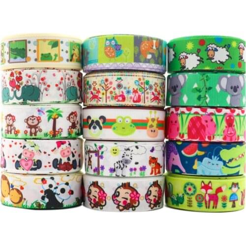 10 Yards 7/8" (22mm) Animals Printed Grosgrain Ribbons For Hair Bows DIY Handmade Materials Y2020123101
