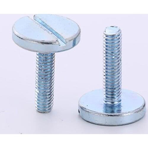 5pcs M5 galvanized Slotted big flat head hand screws one word cylindrical header screw knob case bolt GB833 8mm-25mm long