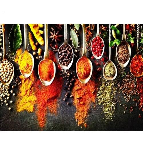 5D DIY Diamond Painting Still Life seasoning Spice Food Cross Stitch Full Square round diamond embroidery mosaic Kitchen DECOR