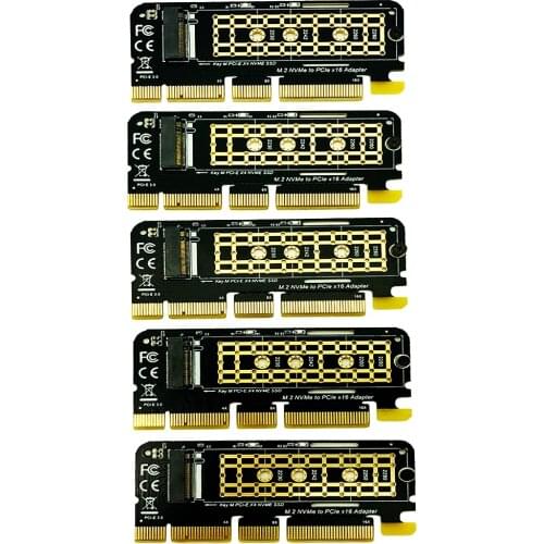 5PCS M.2 NVME Adapter M.2 M2 NVME PCIE to M2 Adapter PCI Express X16 X8 X4 Raiser SSD M.2 PCI-E Expansion Card for 2230-2280 SSD
