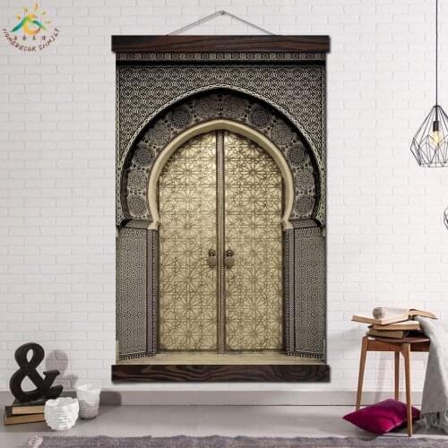Arabic Islam Royal Palace Door Modern Canvas Art Prints Poster Wall Painting Scroll Painting Artwork Wall Art Picture Home Decor