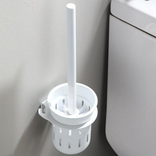 White space aluminum toilet brush set brush head leach cup toilet brush bathroom