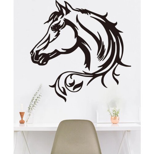 Large Beauty Horse Head Wall Sticker Kids Room Bedroom Cartoon Horse Jungle Animal Woodland Horse Wall Decal Nursery Vinyl Deco