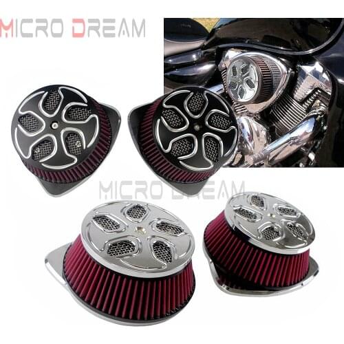 Flower Double Air Cleaner Intake Filter for Suzuki Boulevard M109R VZR VLR 1800 M109R2 C1800R Intruder Big XXX High Flow Air Kit