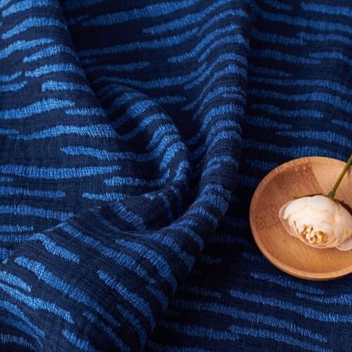 Cotton and linen spring and autumn double-layer yarn-dyed jacquard dressdesigner original fabrics for patchwork