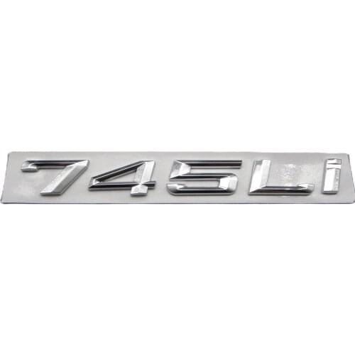 Chrome Shiny Silver ABS Number Letters Word Car Trunk Badge Emblem Letter Decal Sticker for BMW 7 Series 745Li