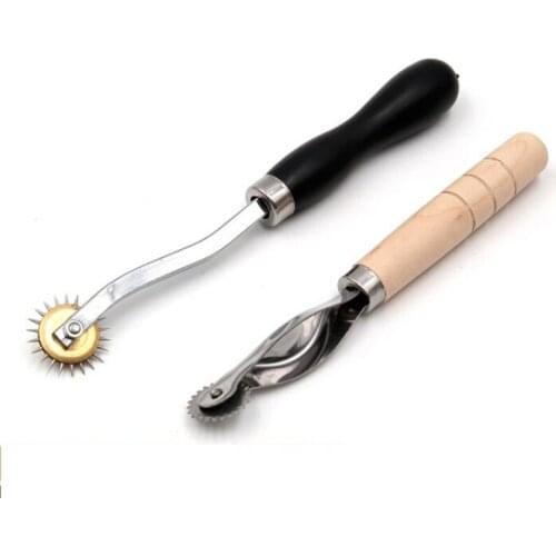 1pcs Leather press steel toothed cloth wheel spacing wheel scribe line diy clothing weaving cross stitch cutting sewing tool