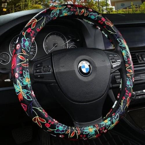 Car Steering Wheel Cover Leather Size 38cm For VW Skoda Chevrolet Ford Nissan etc. 95% Cars Free Shipping