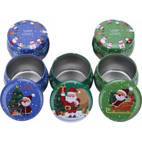 Round Metal Pots Vintage Printed Candle Tin Jars Empty Coffee Tea Storage Containers Portable Jewelry Cases DIY Candy Gift Boxes