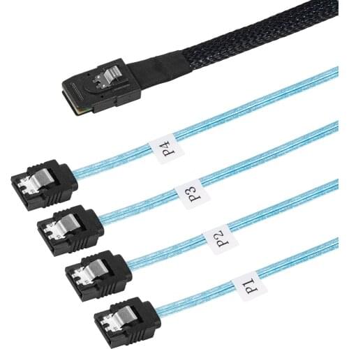 MINI SAS 36P SFF 8087 to 4 SATA 7P Hard Drive Cable Splitter More Flexible Point-to-Point Connection Storage System