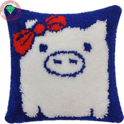 Cartoon Pig Diy Needlework pillowcase embroidery Handmade carpet sets embroidery stitch thread Stitch Threads embroidery Carpets