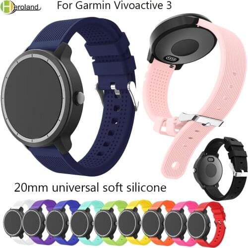 Soft Silicone Replacement smart watch Strap for Garmin vivoactive3 vivomove HR Smart Wristband Samsung Galaxy Watch Active band