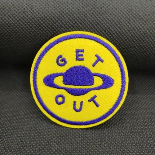 Out From Earth Planet (Size:6.2x6.2cm) Apparel DIY Appliques Embroidered Iron on Badge Patch for Jacket Clothes Sticker