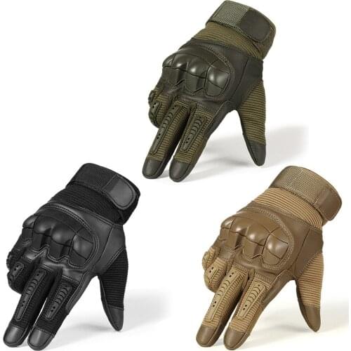 Outdoor Sport Cycling Paintball Hunting Swat GloveTouch Screen Hard Knuckle Tactical Glove Leather Army Military Combat Airsoft