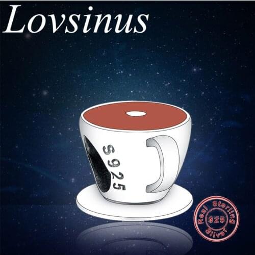 Fit Original European Charms Bracelet Authentic 925 Sterling Silver Enamel Cofffee Cup Charm Beads for Jewelry Berloque Making