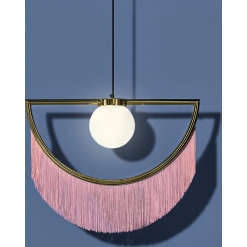 Postmodern LED living room pendant lights bedroom hanging lighting Tibet tassel deco fixtures Cafe restaurant suspended lamps