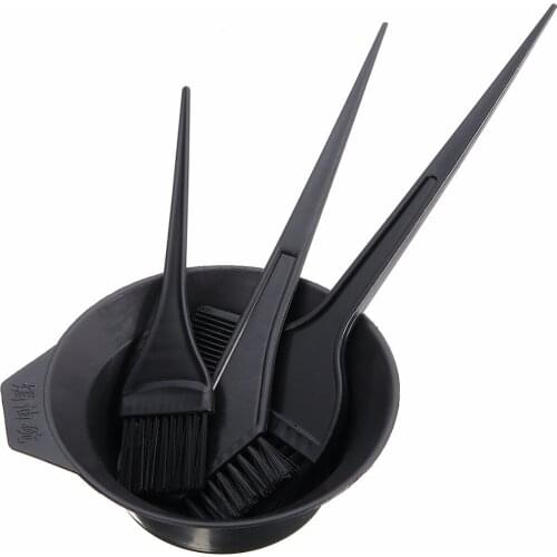 Professional Black Plastic Hairdressing Brushes Bowl Comb Salon DIY Hair Color Kit Dye Hair Tint Tool Set
