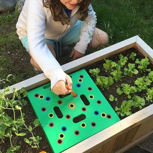 Simple Unique interesting Square Seeding Sowing Template Garden Seed Spacer Tool Coded Spacing Grow Plate
