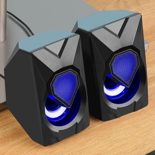 Mini Computer Speaker USB Wired Speakers Loudspeaker For PC Laptop Smartphones RGB Colorful Lighting Stereo Sound Surround