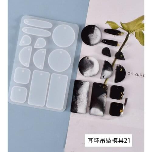 Crystal Silicone Mold Earring Pendant Creative Handmade Pendant Decorative Epoxy Resin Mold DIY Jewelry Craft Mirror Mold
