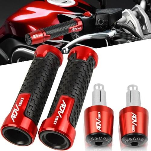Motorcycle Handlebar Grips for Honda ADV150 ADV 150 2019-2021 7/8 '' 22mm CNC Aluminum + Non-slip Rubber Handlebar Grip End Cap