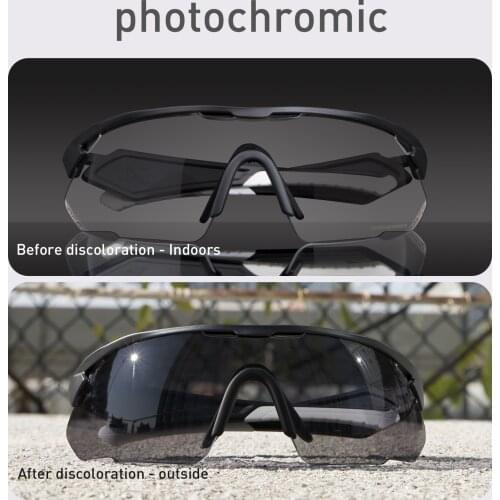 Cycling Sunglasses Photochromic 1 lens Men UV400 Bicycle Goggles MTB Road Bike Protection Glasses Cycling Outdoor Eyewear