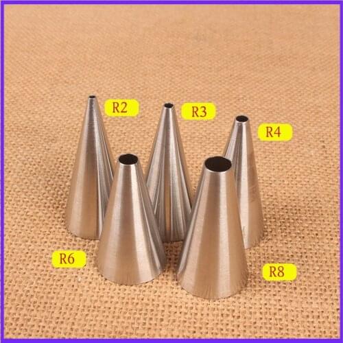 Medium round Hole Decorating Mouth 5-Piece Set Stainless Steel Cake Cream Baking Tools 5PCs