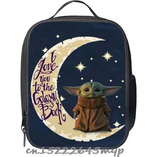 Mandalorian Baby Yoda Boys Girls Cooler Lunch Bag Cartoon Portable Thermal Food Picnic Bags for School Kids Lunch Box Tote