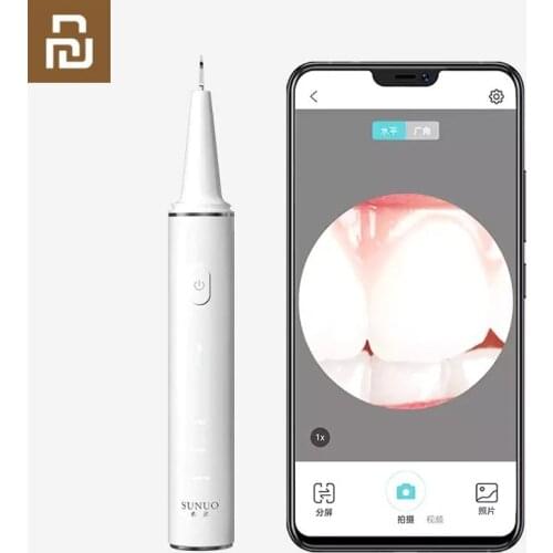 SUNUO Visual Electric Ultrasonic Dental whitener Scaler Teeth Calculus Tartar Remover Smart App 500W HD endoscope Cleaner Tooth