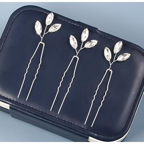 3PCS Wedding Shiny Hair Fork Silvery Crystal Head Fork Ornament Romantic Queen Prince New Bride Headdress Hairpins