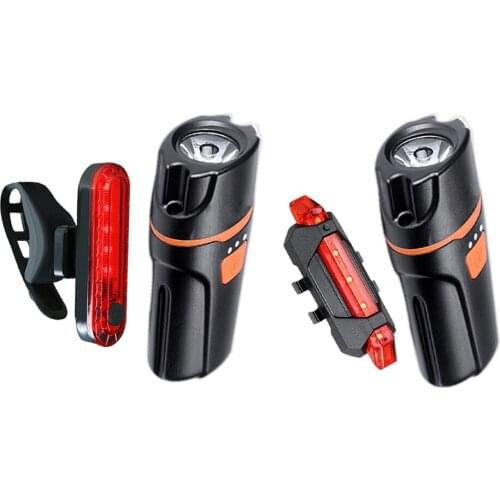 USB Bike Light MTB Bicycle Front Headlight Back Rear Taillight Cycling Safety Warning Light Waterproof Bicycle Lamp Flashlight