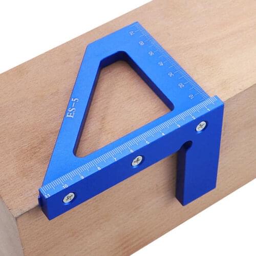 Woodworking Angle Scriber Aluminum Alloy 45/90 Degree Line Gauge Carpenter Scribe Ruler With Pencil + Eraser