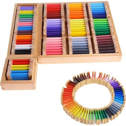 High Quality Montessori Sensorial Learning Color Tablet Box 1/2/3 Wood Preschool Training Kids Educational Toy Gift Wholesale